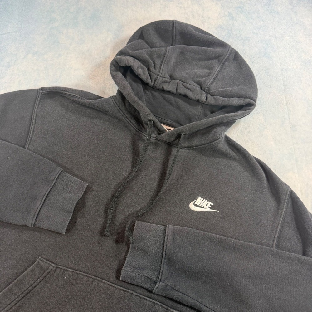 Nike Hoodie Mens Medium Black Good Sportswear Club Fleece BV2654-010